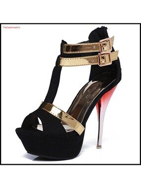 Platform High Heel Open Toe Strappy Pump for Party Prom
